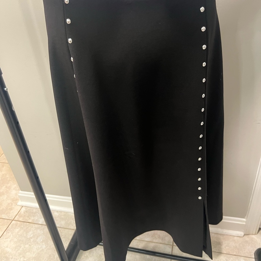 Elegant Black Skirt with Silver Accents